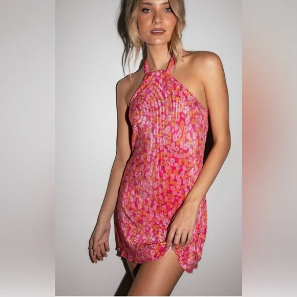 Petal & Pup | Dresses | Petal Pup Melody Plisse Halter Mini Dress | Poshmark